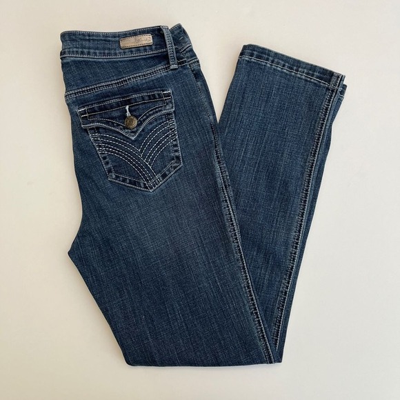 Seven 7 Womens Jeans, Seven Dark Denim Pants Size 4,‎ Seven Straight Leg Jeans12 - Picture 1 of 11